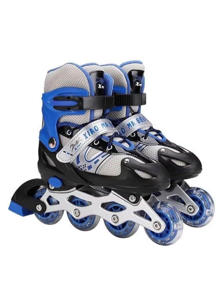 Adjustable LED Lighted Single Row 4 Wheel Skate Shoes Size 35-38 - Image 1